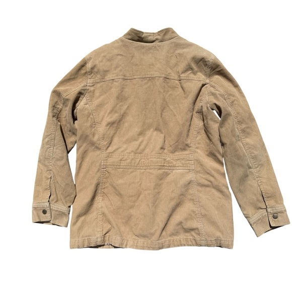 Women’s Khaki Corduroy Shacket L Snap Front Jacket Western Casual Oversized - Picture 6 of 10